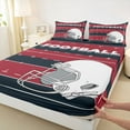 thumbnail image 3 of Feelyou Athlete Helmet Kids Twin Sheet Sets, Est Sleep Football Twin Fitted Sheet, Modern Soccer Sports Player Flat Sheet, Crimson Navy Luxury Bedroom Decor, 3-Piece, 3 of 7