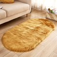 thumbnail image 5 of BrowQuartz Blankets Thickened Shaggy Comfortable Rugs Indoor Modern Solid Color Lightweight Bedside Mat Room Foor Home Kindergarten Dark Yellow 60*120cm, 5 of 6