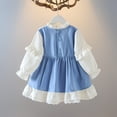 thumbnail image 5 of YOUYEDIAN Toddler Dress Fashion Lace Design Cute Bowtie Deco Versatile Long Sleeve Dress Casual Crew Neck Loose Breathable Comfy Princess Dress, 5 of 5