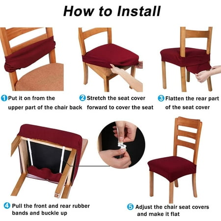 Smiry Stretch Jacquard Chair Seat Covers For Dining Room Removable Washable Anti Dust Protector Slipcovers Set Of 6 Beige Canada - Make Chair Seat Covers Smiry Stretch Jacquard Chair Seat Covers For Dining Room Removable Washable Anti Dust Protector Slipcovers Set Of 6 Beige Canada - Make Chair Seat Covers
