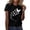 Black, variant on kaondbfi Summer Tops for Women Women's Butterfly Print Round Neck Short Sleeve T Shirt Top Womens Essentials Fashion Clothing