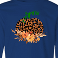 thumbnail image 4 of Inktastic Cheetah Print Pretty Pumpkin with Fall Leaves Long Sleeve Youth T-Shirt, 4 of 5
