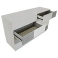thumbnail image 6 of 3 Piece Modern Bedroom Furniture Set, Queen LED Bed, Dresser and Mirror, Lacquer Finish, Silver/Gray, 6 of 8