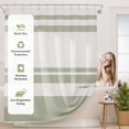 thumbnail image 2 of Bath Shower Curtain, Washable Cloth Shower Curtain Sets with 12 Plastic Hooks, Minimalist Fabric Rustic Striped Curtain, Farmhouse Bathroom Curtains, 66x72 Inches, 2 of 5