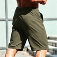 thumbnail image 6 of JTSRKL Men's Flat Front Dress Shorts Solid Zip Fly Button Elastic Waist Stretch Bottoms Quick Dry Business Golf Daily Sports Wear Short Pants Army Green XL, 6 of 8
