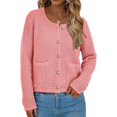 thumbnail image 4 of PRETTYGARDEN Women's Knit Cardigan Sweaters Fall Fashion Long Sleeve Open Front Button Down Trendy Casual Sweater Jacket, 4 of 8