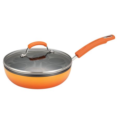 UPC 051153128202 product image for Rachael Ray Hard Enamel Nonstick Egg Poacher Plus, Orange Gradient | upcitemdb.com