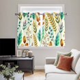 thumbnail image 4 of Spring Botanical Kitchen Curtains Window Panels, Watercolor Leaves Floral Rustic Cream Insulated Window Treatment Curtain, Grommet Curtains for Bedroom/Living Room/Bathroom, 2 Piece 42"Wx54"L, 4 of 8