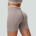 thumbnail image 2 of Breezora Women's Seamless Color Block Yoga Shorts - Scrunch Bum Booty Lifting Gym Shorts with Tummy Control, Workout Tights, 2 of 6