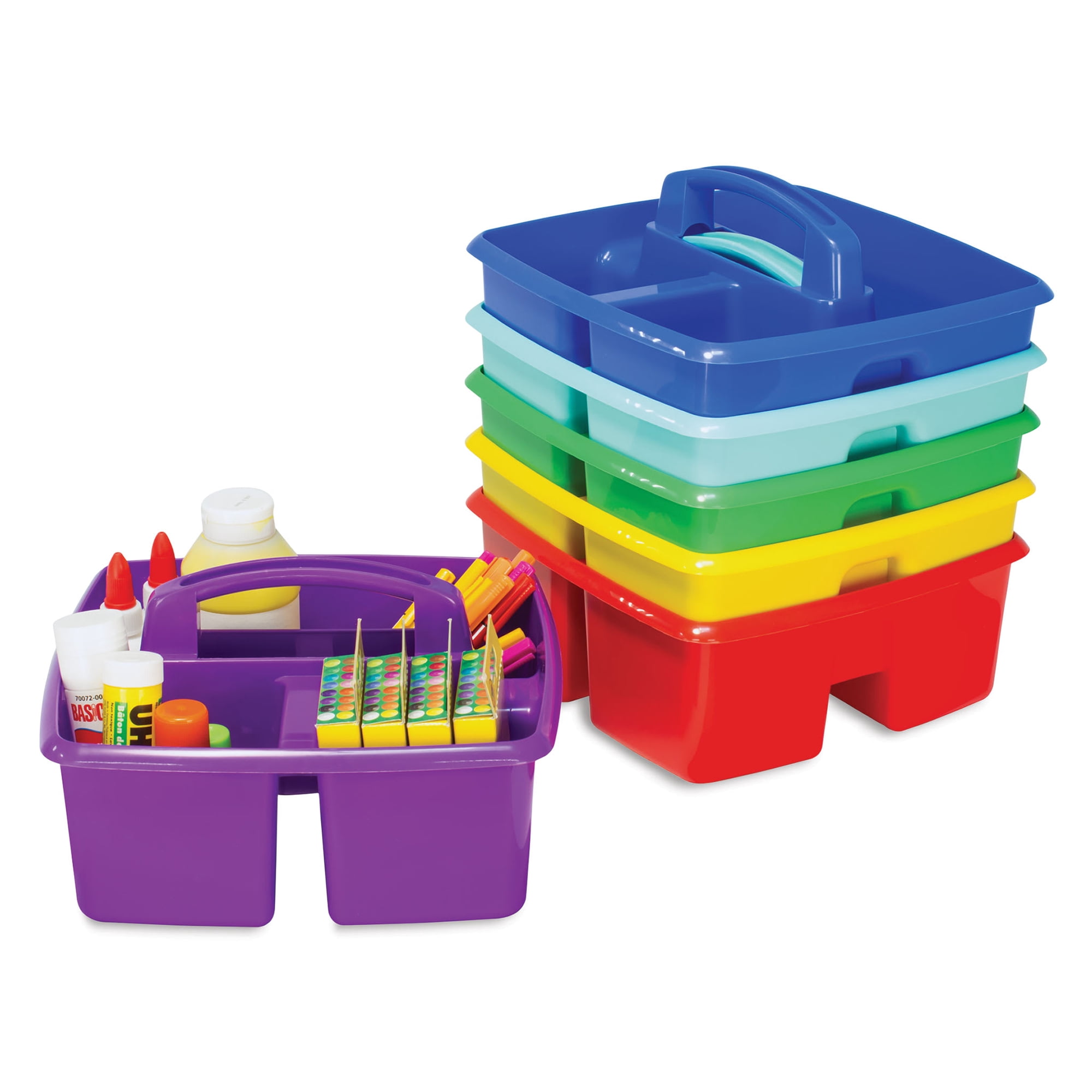 Storex Small Caddy Assorted Colors, Set of 6