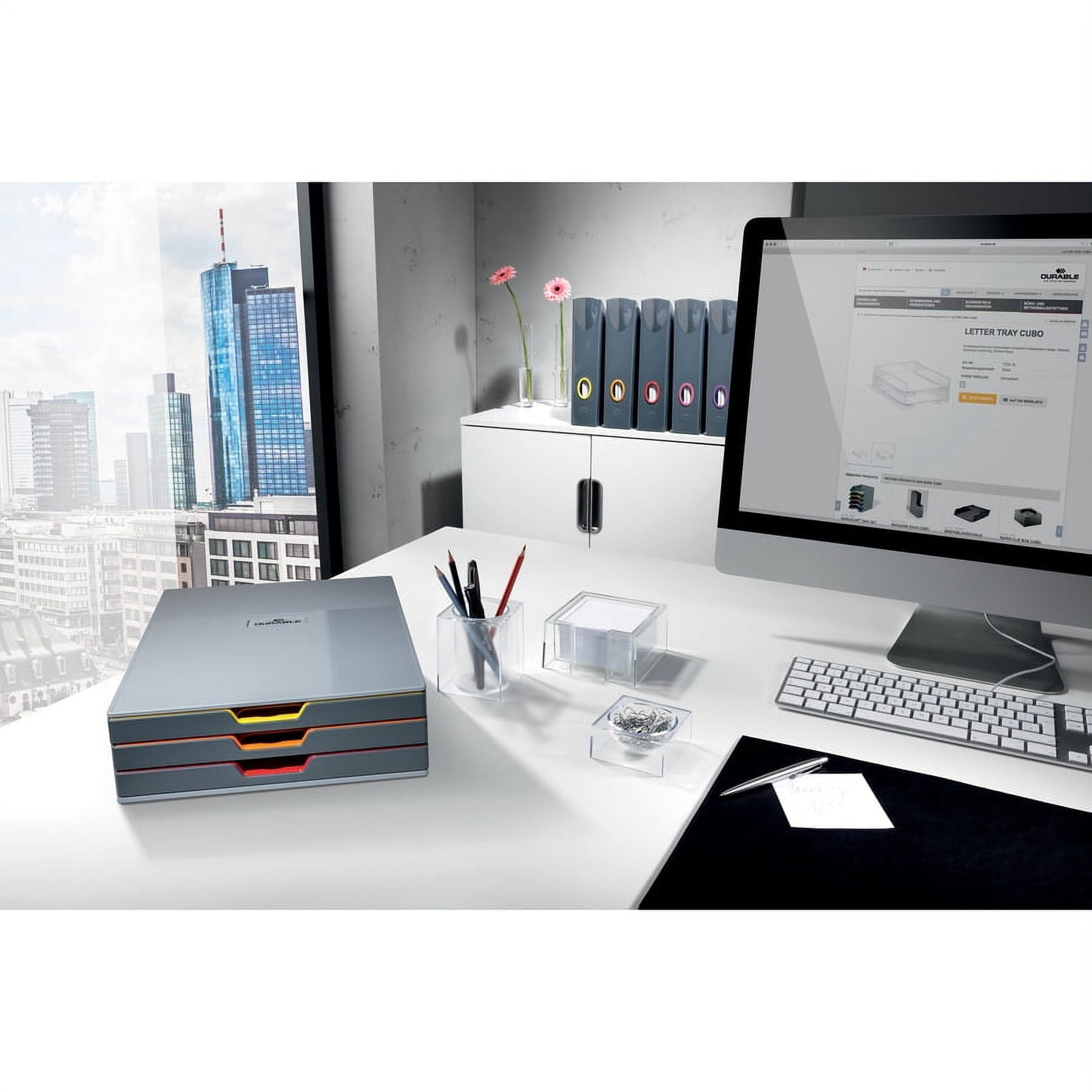Durable Varicolor Magazine Rack Set, Gray/multicolor - 5 Pack - Gray, Multicolor - 5 / Carton