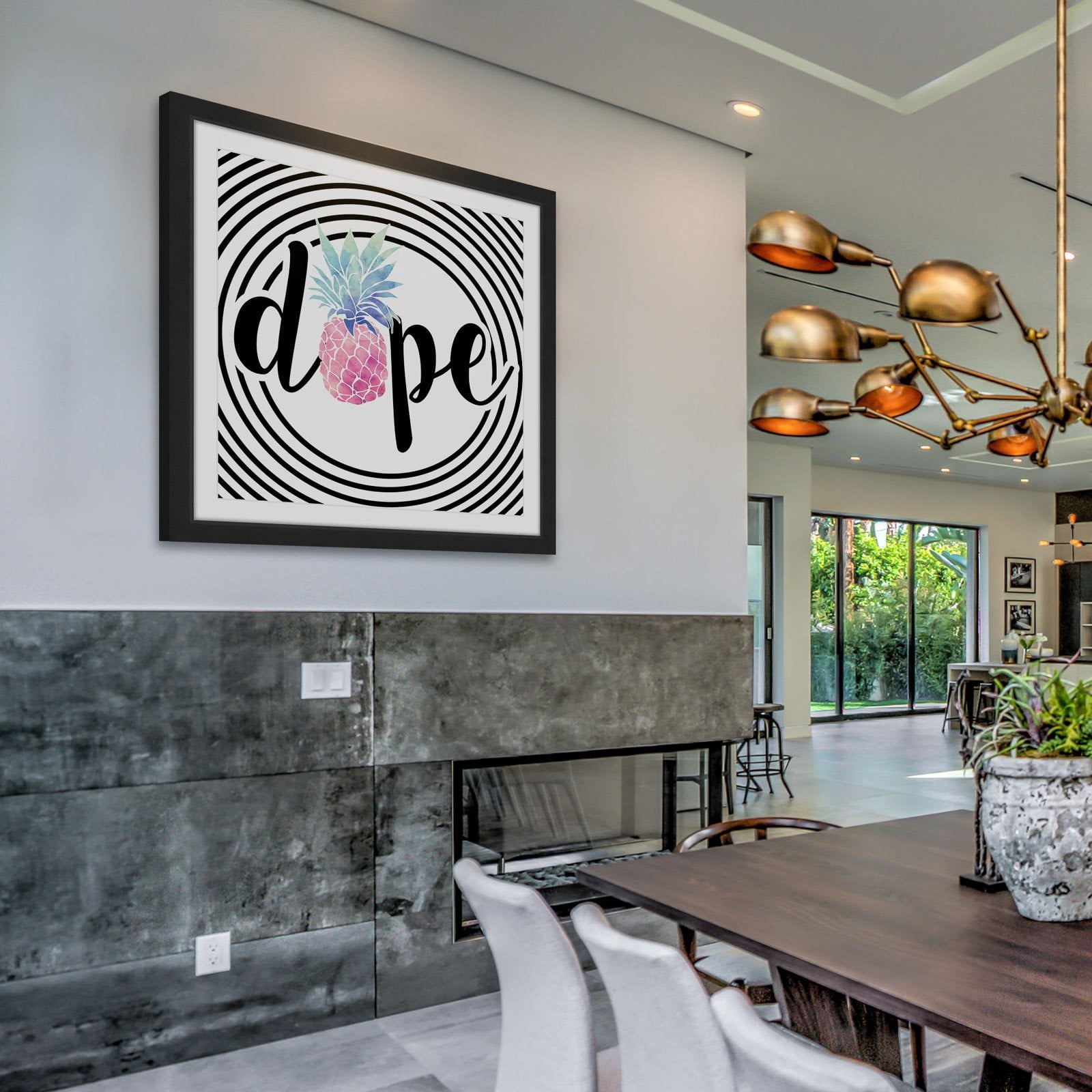 Marmont Hill "Dope Pineapple" by Diana Alcala Framed Painting Print