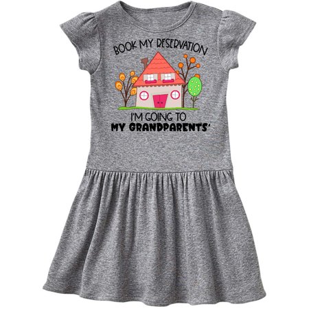 

Inktastic Book my Reservation! I m Going To My Grandparents - House Gift Toddler Girl Dress