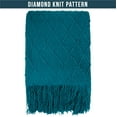 thumbnail image 3 of PAVILIA Teal Blue Knit Throw Blanket for Couch, Twin Bed, Soft Knitted Farmhouse Sofa Throw for Living Room, Lightweight Decorative Summer Blanket for Chair, Outdoor Textured Boho Blanket, 60x80, 3 of 8
