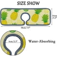 thumbnail image 4 of SKYSONIC Faucet Absorbent Mat 4 Pcs Lime and Pineapple Background Kitchen Faucet Splash Catcher Washable Counter Drying Pads Behind Faucet for Kitchen Bathroom, 4 of 7
