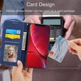 thumbnail image 5 of Funda con ranura para tarjetas de color para iPhone XR con cordón, función billetera, diseño con orificio para altavoz y función atril., 5 of 5