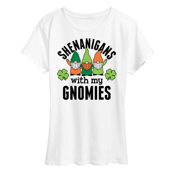 Instant Message - Shenanigans With My Gnomies - Women's Short Sleeve Graphic T-Shirt