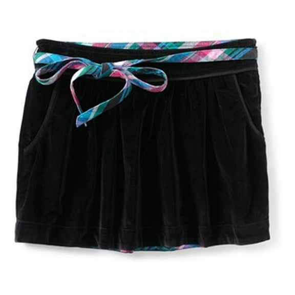 Aeropostale Womens Velour Removable Belt Mini Skirt, Black, Juniors, Large