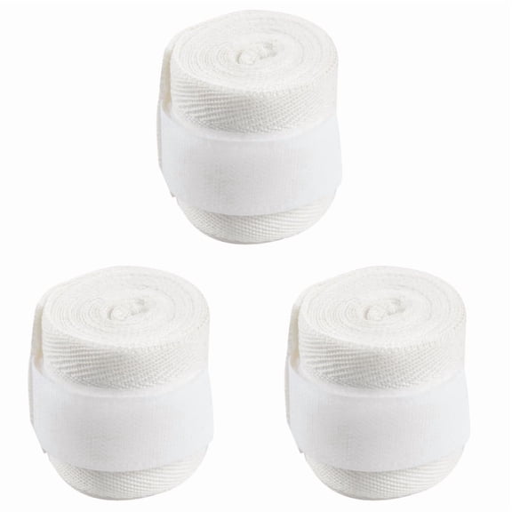 3 Pc 2.5M Eslatic Cotton Sports Strap Boxing Bandage for Muay Thai Taekwondo Hand Gloves Wraps White