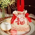thumbnail image 2 of Bolsa de regalo de boda, bolsa nupcial, boda china, bolsa decorada de moda multiusos portátil para suministros de fiesta, artículos esenciales para Fu con cosas felices, 2 of 8