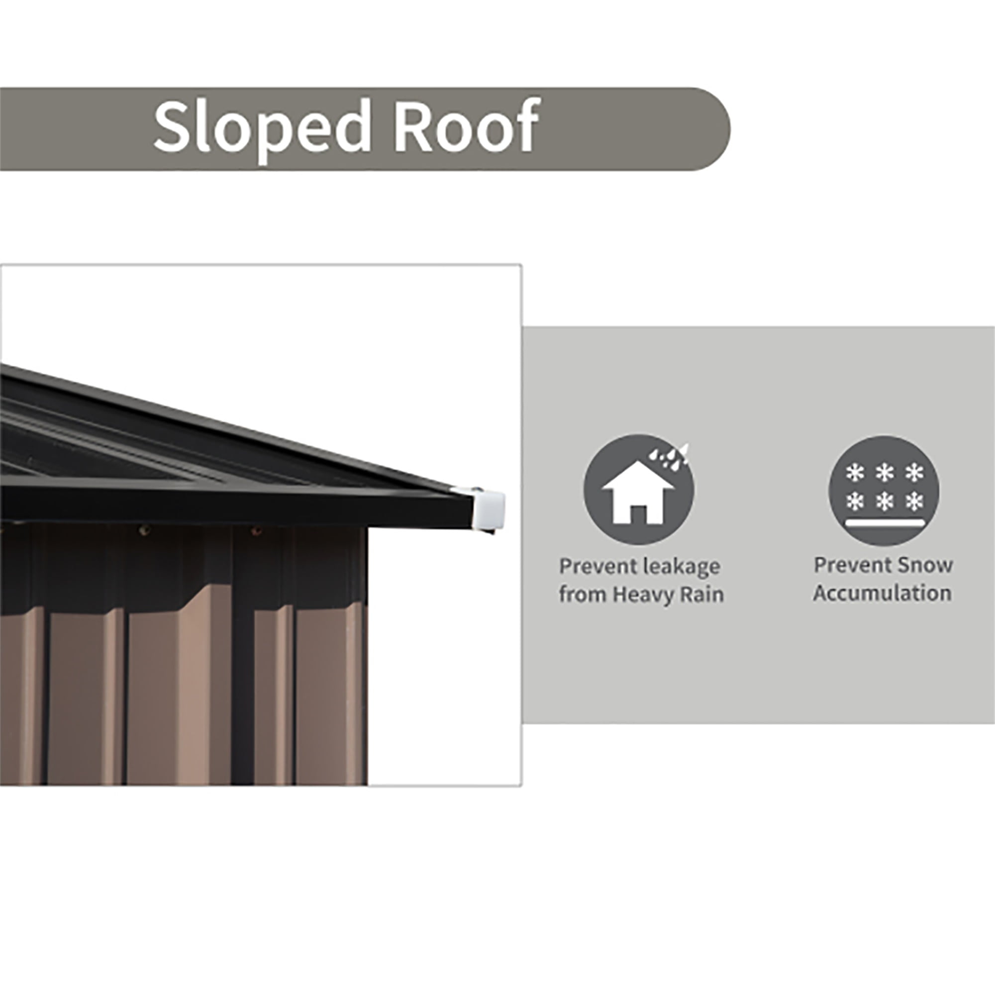 Kadyn Horizontal Outdoor Storage Shed Cabinet, Garden Shed, Metal Sloped Roof Storage Shed with Adjustable Shelves and Lockable Door for Trash Cans, Garden Tools and Yard Equipment, Brown Kadyn Horizontal Outdoor Storage Shed Cabinet, Garden Shed, Metal Sloped Roof Storage Shed with Adjustable Shelves and Lockable Door for Trash Cans, Garden Tools and Yard Equipment, Brown