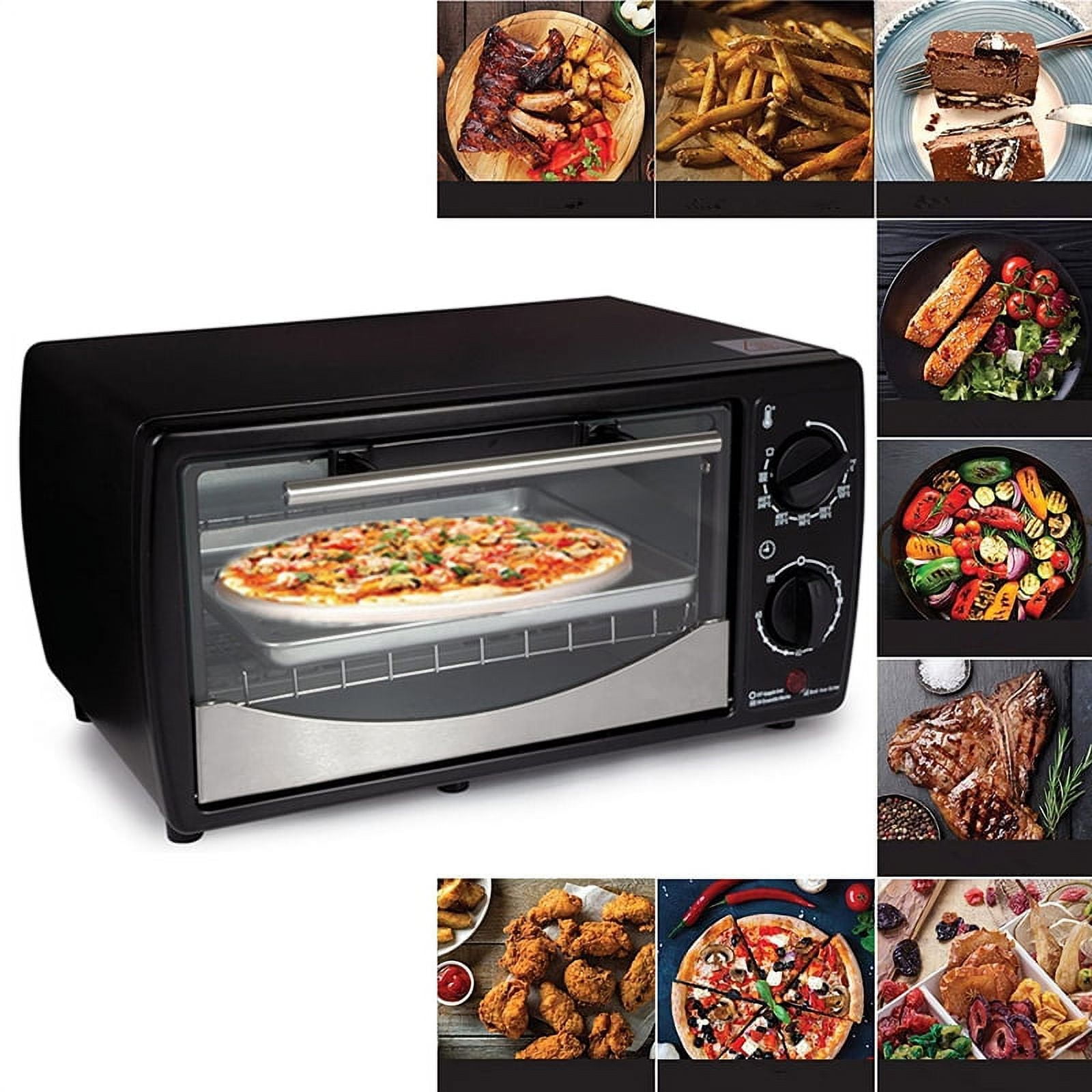 Ovente 4 Slice Countertop Toaster Oven, 700W Stainless Steel Body,  60-Minute Timer and LED Indicator Lights, Portable with Cool Touch Handle  and Easy to Clean Baking Pan & Crumb Tray, Copper TO6895CO 