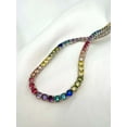 thumbnail image 2 of 925 Rainbow Sapphire Necklace ,Multi-Color Sapphire Tennis Necklace, Natural Sapphire Round Rainbow Tennis Necklace, Gradient Ombre Necklace, 2 of 3