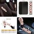thumbnail image 4 of Yuyamidu Ladybug Car Seat Cover Set 14 PCS Heart Steering Wheel Cover Seat Belt Covers Trash Can Rear View Mirror Cover Armrest Pad Cup Coasters Cross Handbrake Cover Set, 4 of 7
