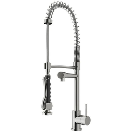 VIGO Zurich Single Handle Pull-Down Sprayer Kitchen Faucet in Stainless Steel