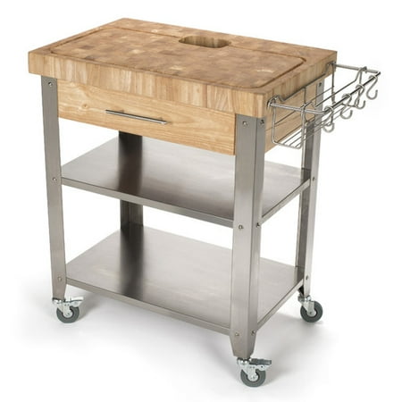 Rebrilliant Francis Kitchen Cart With Butcher Block Top