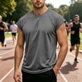 thumbnail image 6 of Mens Summer Shirts Cap Sleeve Crew Neck Workout T Shirts Casual Loose Fit Gym Tees, XL, 6 of 7