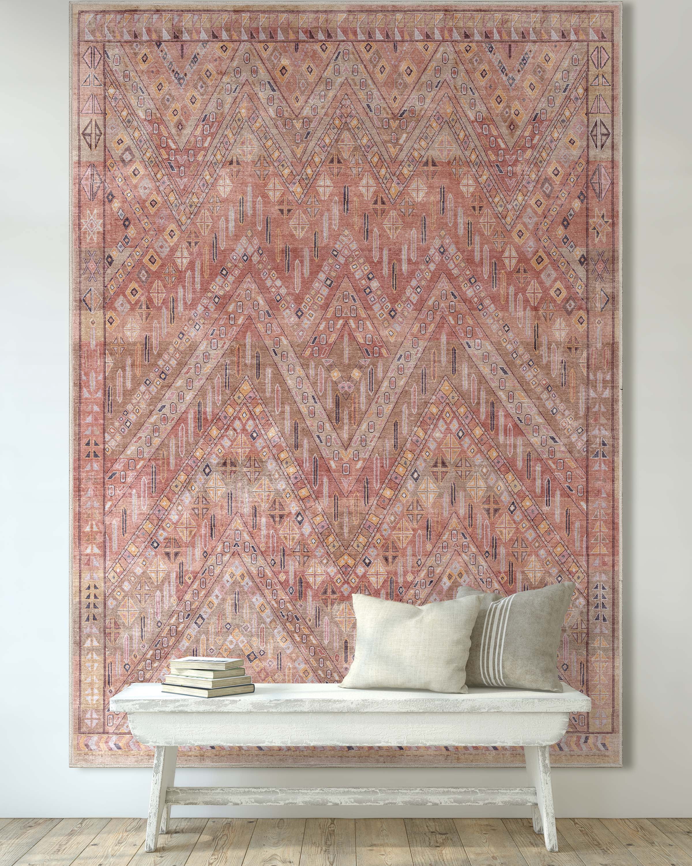 Well Woven Asha Anya Vintage Tribal Red 5'3" x 7'3" Machine Washable Area Rug