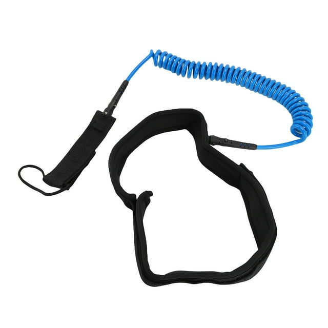 Surfboard Leash, 10ft 7mm TPU Rope with High Strength Steel Joints for Small to Medium Waves, Adjustable Touch Fastener for Surfing