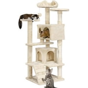 Angle View: Yaheetech 54in Cat Tree Tower Condo Furniture Scratch Post for Kittens Pet House Play