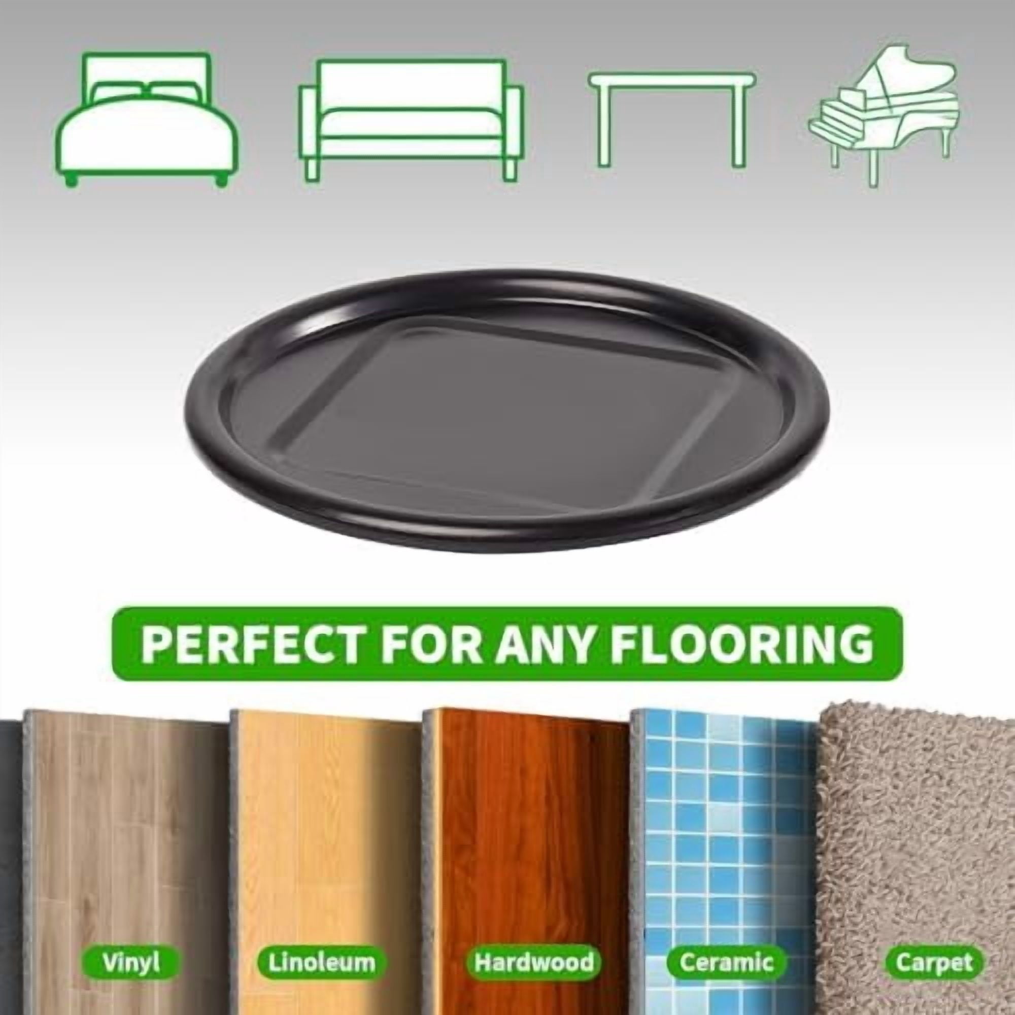 4" Round Carpet Bottom Furniture Caster Cups, Reusable Furniture Sliders for Hardwood Floors, Felt Furniture Pads Coasters to Protect Tile or Laminate Floors from Scratches, Brown/Gray (12 Pack)