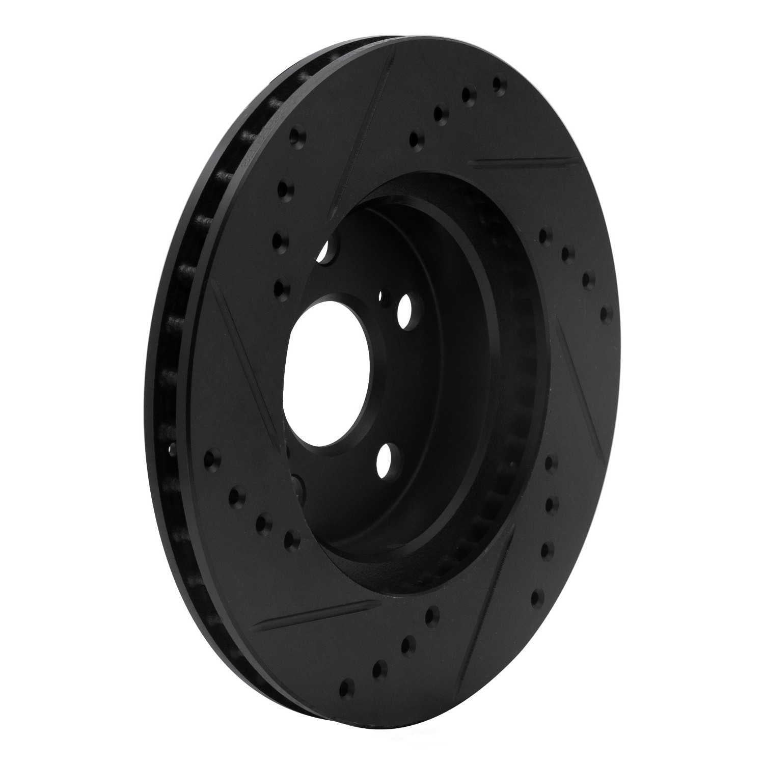 Dynamic Friction Company 633-76077R DFC Brake Rotor - Drilled And Slotted - Black