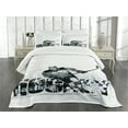 thumbnail image 3 of Ambesonne Hockey Quilted Bedspread Set 3 Pcs, Professional Goaltender, King Size, Multicolor, 3 of 5