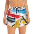 thumbnail image 4 of Lsque Colorful Abstract Bumper Cars Printed Women's Running Shorts with Liner Pockets,Elastic Quick Dry Workout Athletic Gym Yoga Shorts,Womens High Waist Shorts-Large, 4 of 9