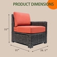 thumbnail image 2 of Krikacy Rattan Patio Wide Seat Left Arm Chair,Outdoor HDPE Hand Woven Chair,for deck Lawn,Red, 2 of 7