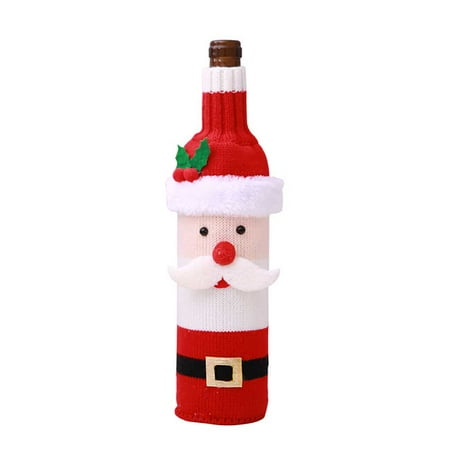 

Christmas Xmas Santa Snowman Wine Bottle Protector Sleeve Decoration Desk Travel Picnic Case Bag Festival Holiday Gift