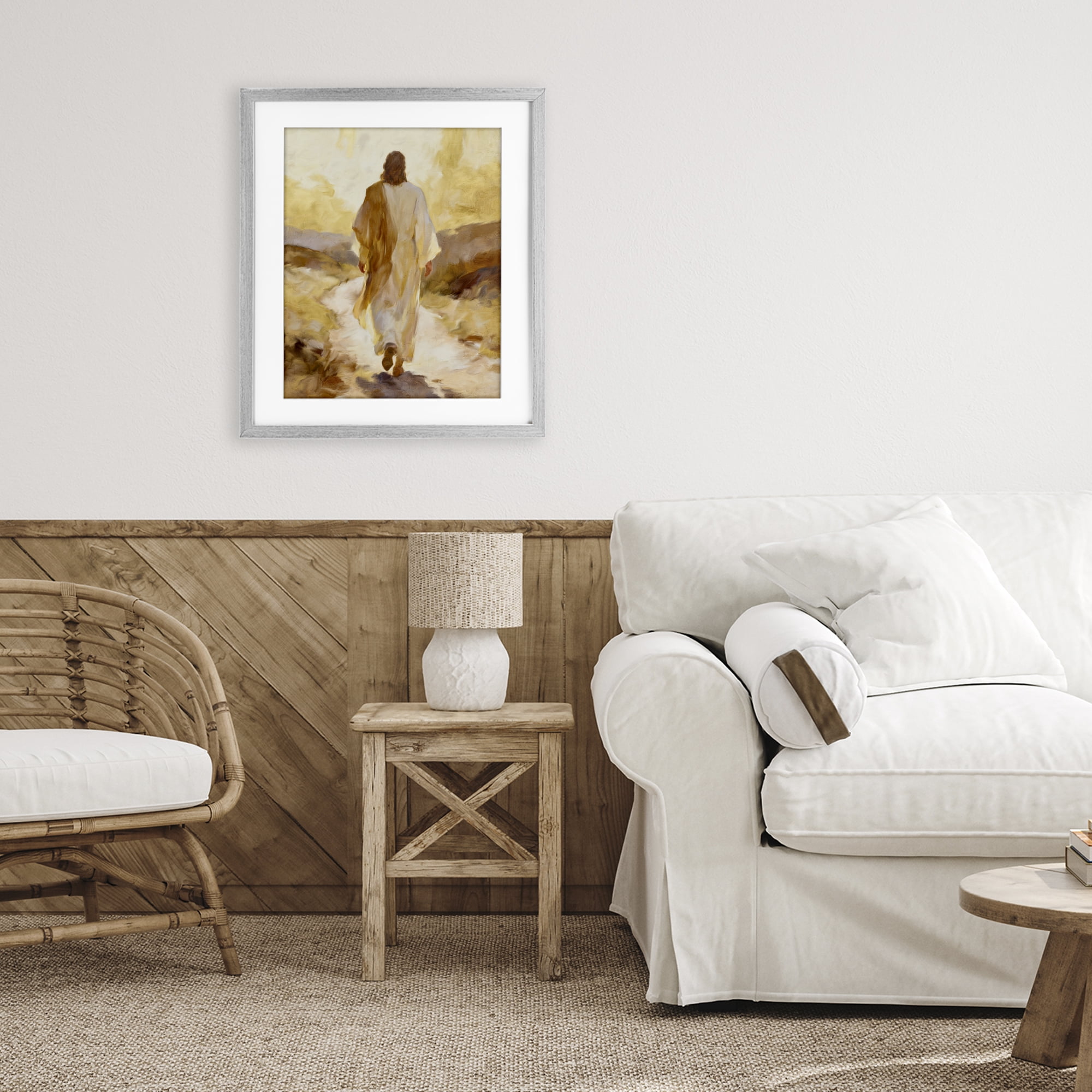 Stupell Industries Walk By Faith Sunset Gray Framed Print Under Glass, design by Kim Allen
