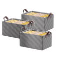 thumbnail image 1 of 3pcs Caja Almacenamiento De Ropa Plegable Con Marco De Acero negro blanco, 1 of 4
