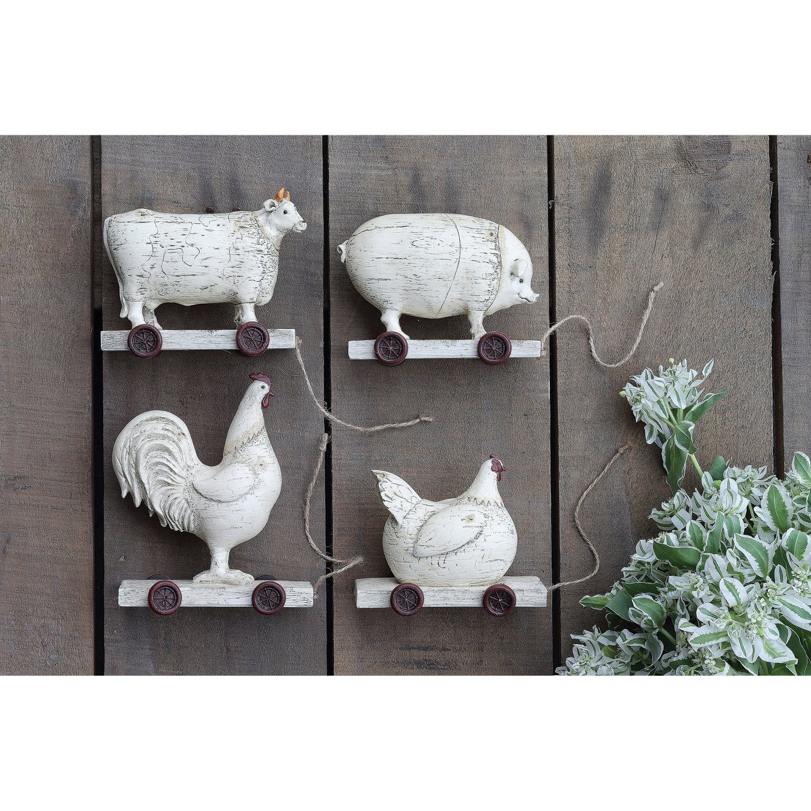 3R Studios Farm Animals on Wheels Set of 4