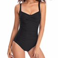 thumbnail image 1 of Guardurnaity Traje de baño de una pieza de alta elasticidad para mujer, estilo clásico para playa y natación, traje de baño para mujer conjuntos de ropa Negro M, 1 of 6