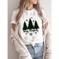thumbnail image 1 of Camiseta con estampado de estrella de árbol para mujer, ropa de tendencia de los 90, Feliz Navidad, vacaciones, Año Nuevo, 2025, 1 of 5