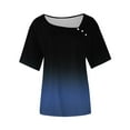 thumbnail image 5 of mfyjkho Tops Y Blusas Para Mujer, Camisa Informal De Manga Corta Con Cuello En V Y Botones Estampados Para Mujer. Tops De Gimnasio Para Mujer Xxl, 5 of 5