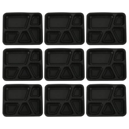Toyandona 30Pcs 5 Compartment Black Meal Prep Containers with Lids Leakproof Food Storage Box