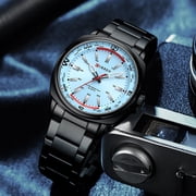 CURREN 8455 Men Ice Blue Quartz Waterproof Stainless Steel Sports Watch Casual Fashion Wristwatch