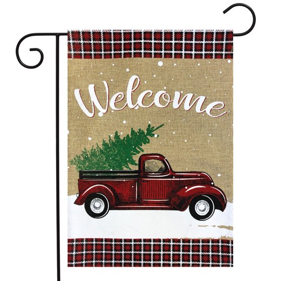 Briarwood Lane Winter Truck Burlap Garden Flag