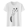 thumbnail image 4 of Summer Tops for Women Summer Shirt for Women Plain Tees Thin T Shirts Miss Long Sleeve Shirts T Casual Long Sleeves Tops Leggings Short Sleeve Cute White XL, 4 of 4